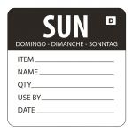Vogue Dissolvable Day of the Week Labels Sunday (Pack of 250)