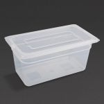 Vogue Polypropylene 1/3 Gastronorm Container with Lid 150mm (Pack of 4)