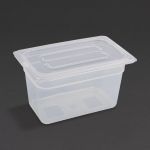 Vogue Polypropylene 1/4 Gastronorm Container with Lid 150mm (Pack of 4)