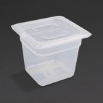Vogue Polypropylene 1/6 Gastronorm Container with Lid 150mm (Pack of 4)