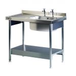 Lincat Stainless Steel Single Sink Unit with Left Hand Drainer 1000mm L881LH