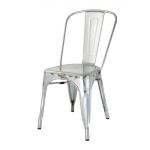 Bolero Bistro Galvanised Steel Side Chairs (Pack of 4)