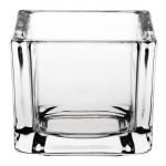 Olympia Glass Tealight Holder Square Clear (Pack of 6)