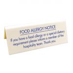 Vogue Food allergy Table Notice