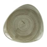 Churchill Stonecast Patina Antique Round Triangle Plates Green 229mm (Pack of 12)