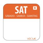 Vogue Removable Colour Coded Food Labels Saturday (Pack of 1000)