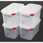 Araven Polypropylene 1/4 Gastronorm Food Containers 4.3Ltr (Pack of 4)