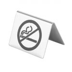 Olympia Brushed Steel No Smoking Table Sign