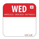 Dissolvable Food Rotation Labels Wednesday (Pack of 1000)