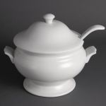 Olympia Whiteware Soup Tureen and Ladle 2.5Ltr 88oz