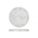 White Marble Agra Melamine Round Tray 23cm