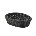 Black Oval Polywicker Basket 22.5 x 15.5 x 6.5cm - Pack of 6