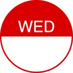 Round Day Dot Labels Wednesday (Red)