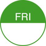 Round Day Dot Labels Friday (Green)