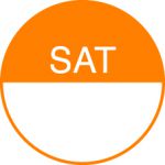 Round Day Dot Labels Saturday (Orange)