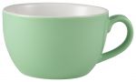 Genware Porcelain Green Bowl Shaped Cup 25cl/8.75oz - Pack of 6