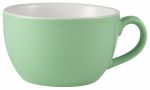Genware Porcelain Green Bowl Shaped Cup 17.5cl/6oz - Pack of 6