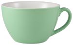 Genware Porcelain Green Bowl Shaped Cup 34cl/12oz - Pack of 6