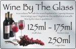 Silver Wine By The Glass Sign 125ml,175ml,250ml