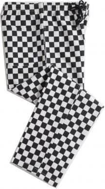 Dennys Unisex Black/White Large Check Trousers