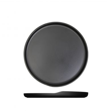 Black Copenhagen Round Melamine Plate 28cm - Pack of 6
