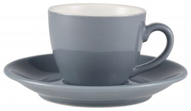 Genware Porcelain Grey Bowl Shaped Cup 9cl/3oz - Pack of 6
