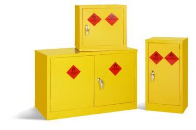 Mini Yellow Hazardous Substance Cabinet 610mm H x 915mm W x 381mm D