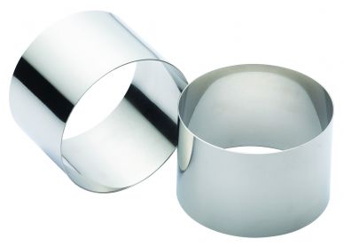 Kitchen Craft Stainless Steel Extra Deep Large Cooking Rings 9x6cm, Set of Two, Blister Packed