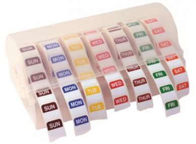 Round Day Dot Labels And Dispenser Set