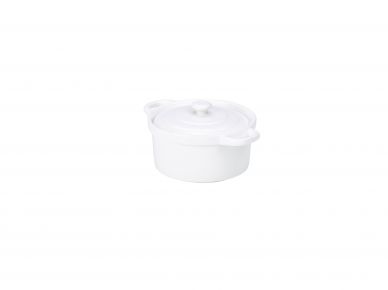 Genware Porcelain Covered Mini Casserole Dish 10.5cm/4