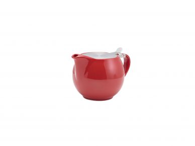 GenWare Porcelain Red Teapot with St/St Lid & Infuser 50cl/17.6oz - Pack of 6