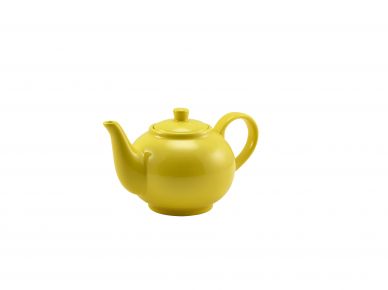 Genware Porcelain Yellow Teapot 45cl/15.75oz - Pack of 6