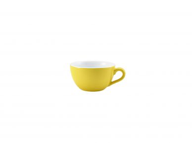 Genware Porcelain Yellow Bowl Shaped Cup 17.5cl/6oz - Pack of 6