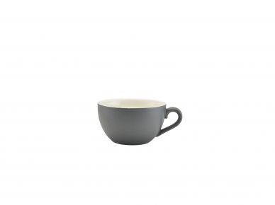 Genware Porcelain Matt Grey Bowl Shaped Cup 17.5cl/6oz - Pack of 6