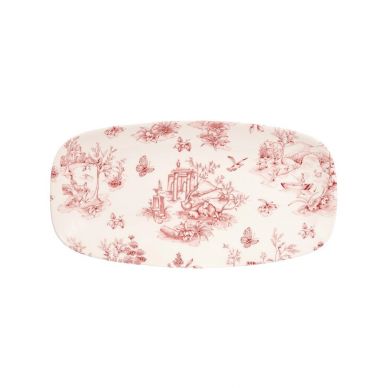 Churchill Vintage Prints Rectangular Plates Cranberry Toile 298mm (Pack of 12)