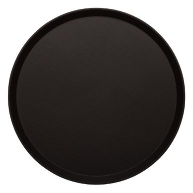 Cambro Treadlite Fibreglass Round Non-Slip Tray Black