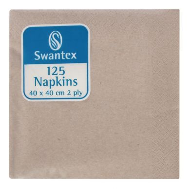 Swantex Recycled Dinner Napkin Kraft 40x40cm 2ply 1/4 Fold (Pack of 2000)
