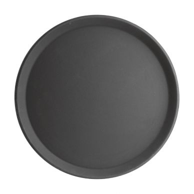 Olympia Kristallon Fibreglass Round Non-Slip Tray Black