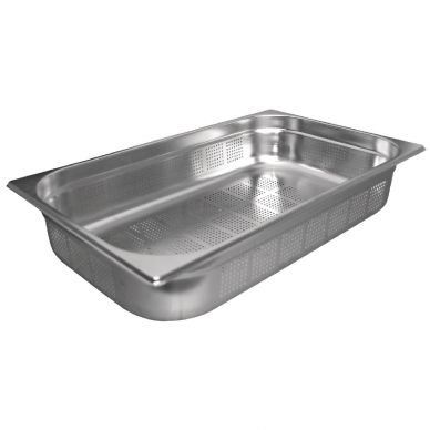 Vogue Stainless Steel Perforated 1/1 Gastronorm Tray 200mm