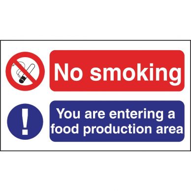 Vogue No Smoking Food Production Sign