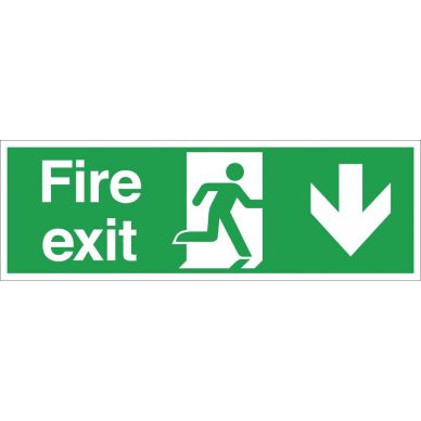 Fire Exit Sign Arrow Down