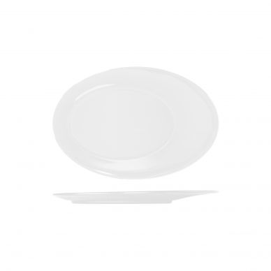 Opulence White Boston Melamine Oval Plate 30.5 x 20.7cm - Pack of 12