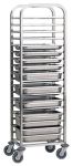 Stainless Steel 1/1 (530mm x 325mm) Gastronorm Trolley 10 Tier
