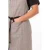 Chef Works Urban Portland Fine Stripe Bib Apron Grey