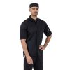 Southside Band Collar Chefs Jacket Black