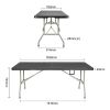 Bolero Rectangular Centre Folding Utility Table Black 6ft (Single)