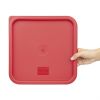 Hygiplas Square Food Storage Container Lid Red