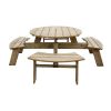 Rowlinson Round Wooden Picnic Table 6.5ft