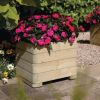 Rowlinson Marberry Layer Square Planter Natural Timber 50cm