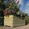 Rowlinson Marberry Layer Planter Rectangular Natural Timber 100cm